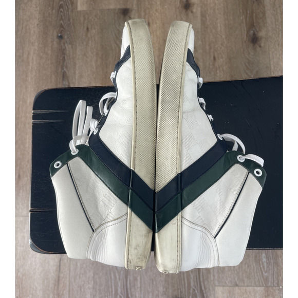 Louis Vuitton Mens 9.5 US Greenx White Damier Infini Leather Sneaker 8.5LV Low main image 9